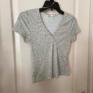 NWOT Pink Republic Floral Ribbed Top
